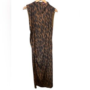 Betsey Johnson Brown Leopard Print Midi Dress